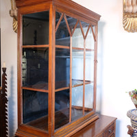 Mahogany Astral Glazed Wall Display Cupboard c 1910