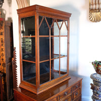 Mahogany Astral Glazed Wall Display Cupboard c 1910