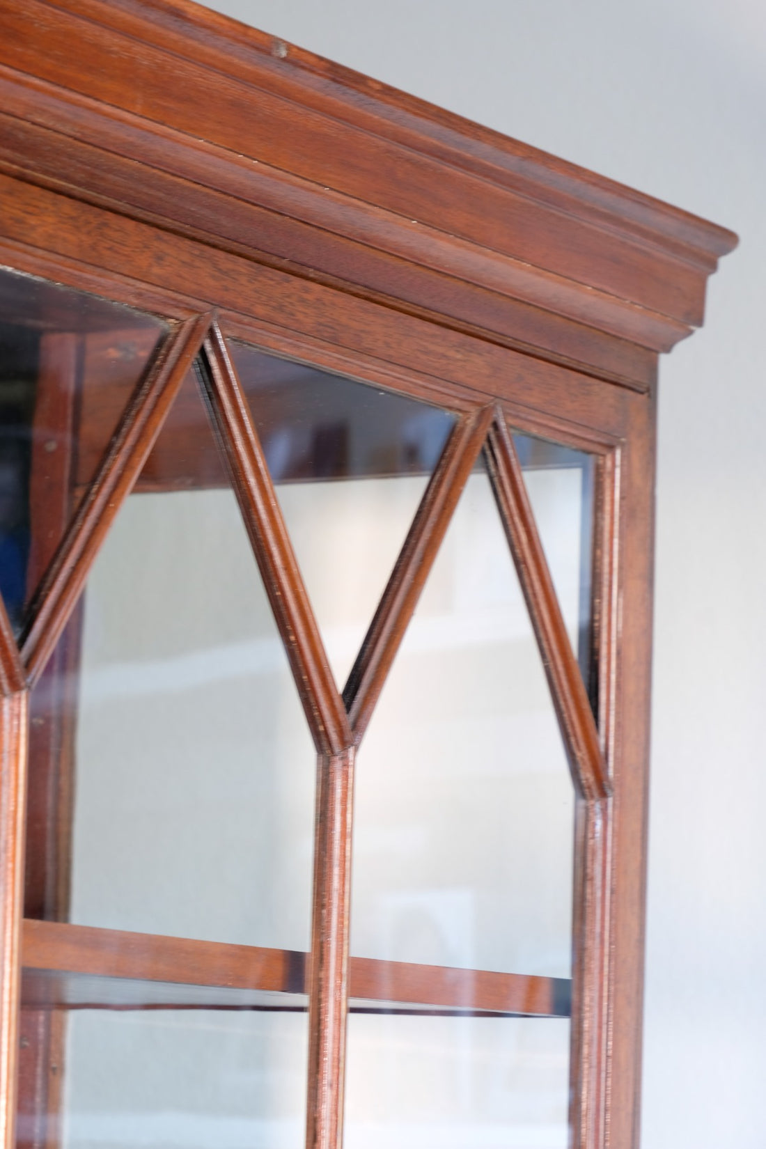 Mahogany Astral Glazed Wall Display Cupboard c 1910