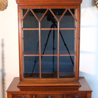 Mahogany Astral Glazed Edwardian Wall Display Cupboard Circa 1910