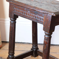detail reeded border oak jointed stool