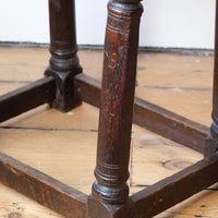 oak jointed stool side view antique
