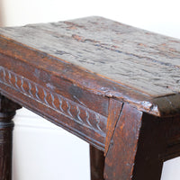 detail reeded border oak jointed stool