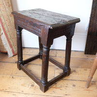detail reeded border oak jointed stool