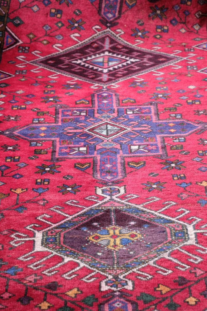 Vintage Middle Eastern Wool Vibrant Hall Runner