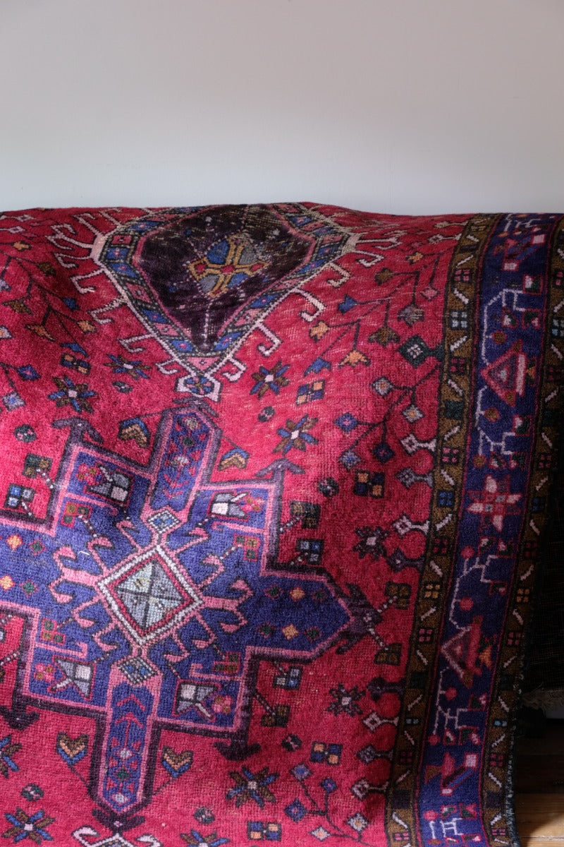 Vintage Middle Eastern Wool Vibrant Hall Runner