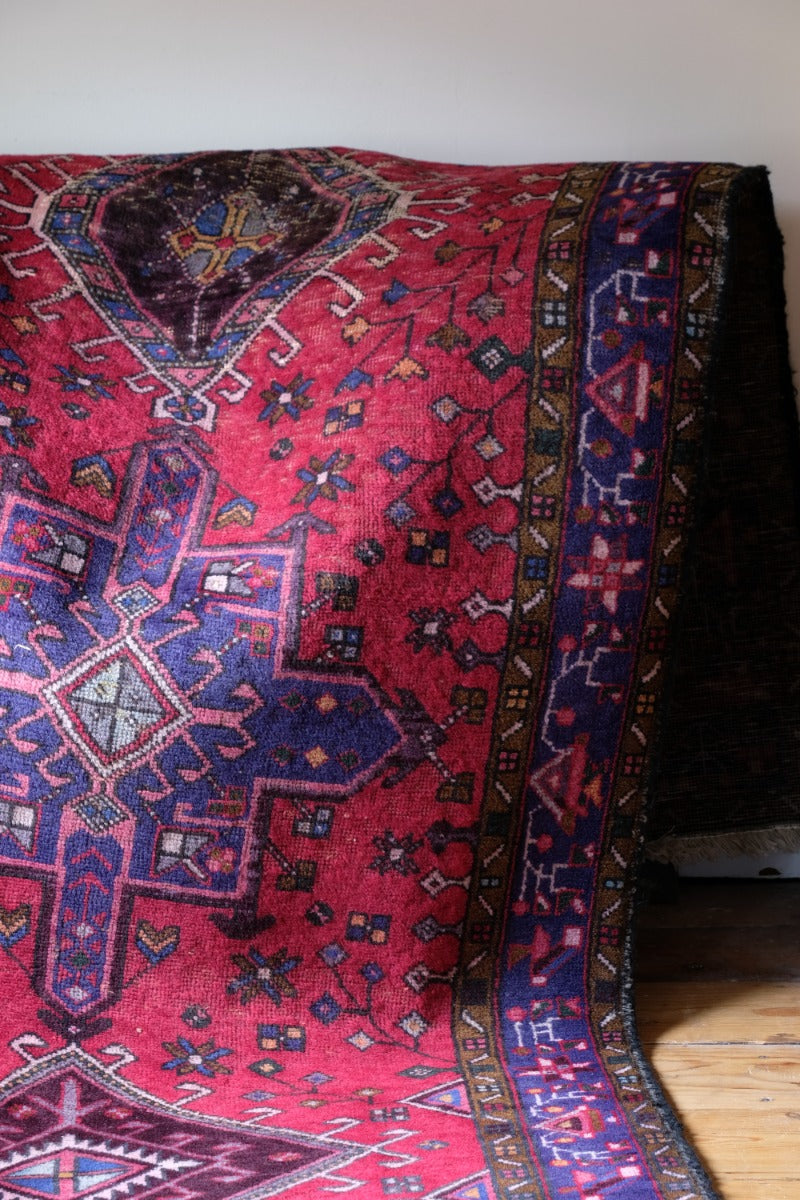 Vintage Middle Eastern Wool Vibrant Hall Runner