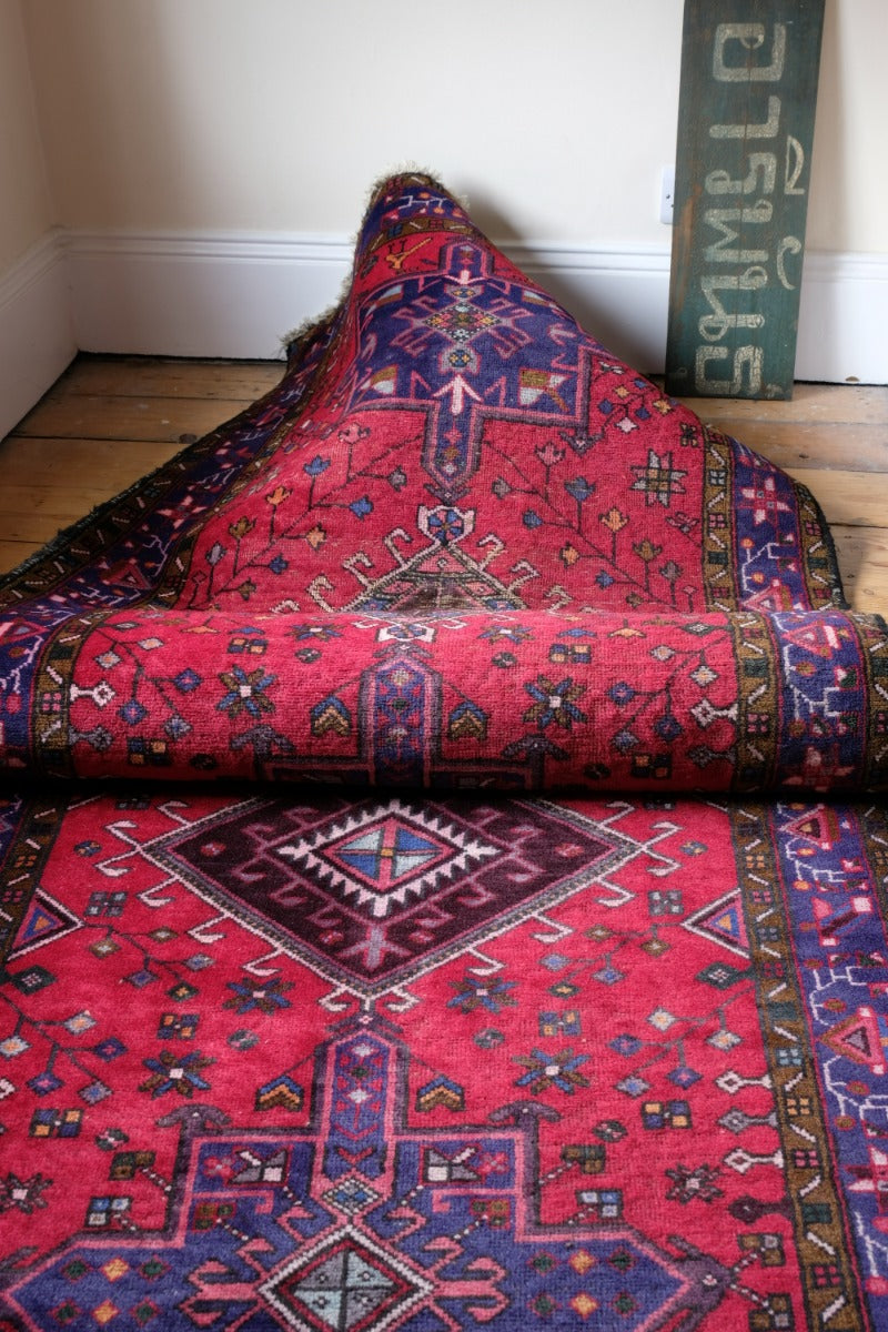 Vintage Middle Eastern Wool Vibrant Hall Runner