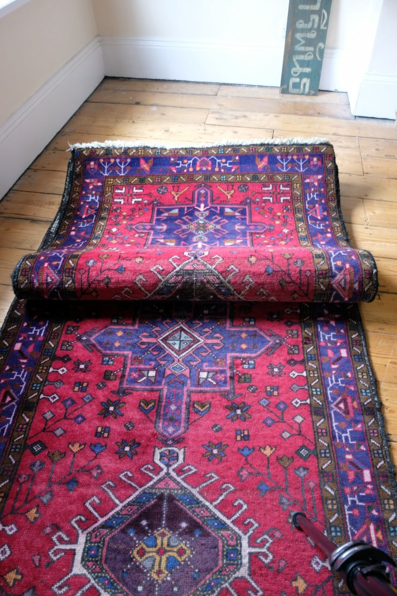 Vintage Middle Eastern Wool Vibrant Hall Runner