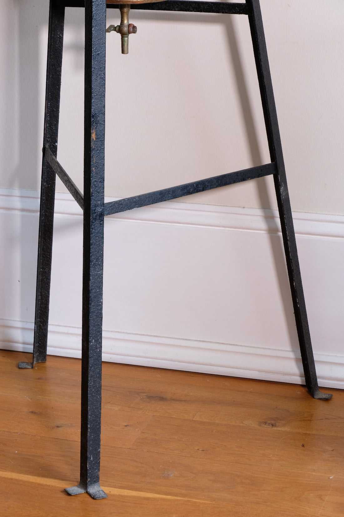 Large Victorian copper conical planter on cast iron stand