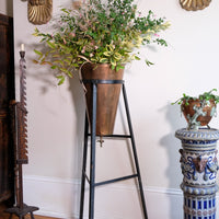 Large Victorian Copper Conical Planter on Cast Iron Stand