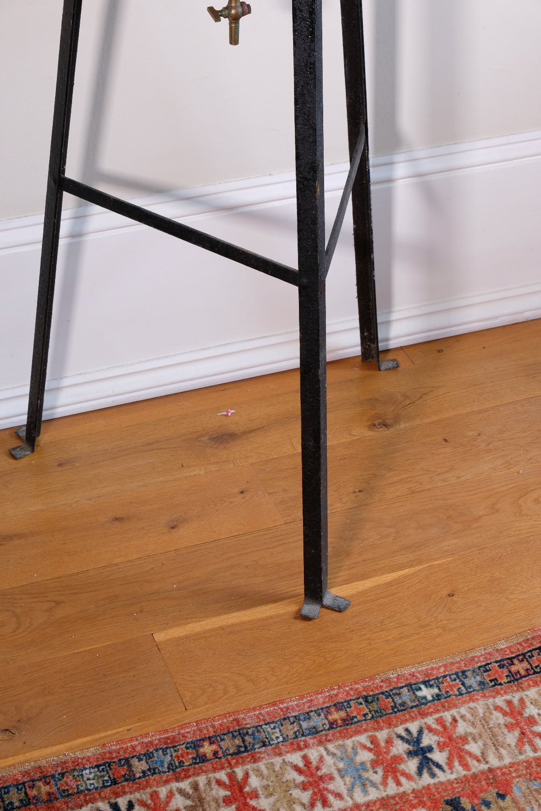 Large Victorian copper conical planter on cast iron stand