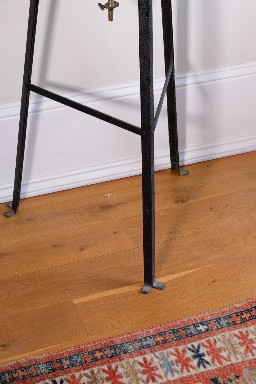 Large Victorian copper conical planter on cast iron stand