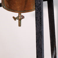 Large Victorian copper conical planter on cast iron stand