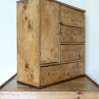 Scratch Built Pine Cupboard With Four Varied Drawers