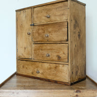 Scratch Built Pine Cupboard With Four Varied Drawers