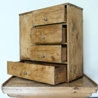 Scratch Built Pine Cupboard With Four Varied Drawers