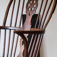 back of a 19th Century Windsor Wheelback Armchair in Ash & Elm