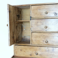 Scratch Built Pine Cupboard With Four Varied Drawers