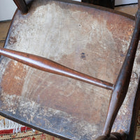 underneath of the seat of a 19th Century Windsor Wheelback Armchair in Ash & Elm