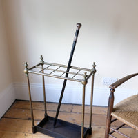 Brass & Cast Iron Stick Stand With Finials 19th Century