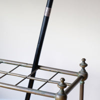 Brass & Cast Iron Stick Stand With Finials 19th Century