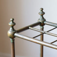 Brass & Cast Iron Stick Stand With Finials 19th Century