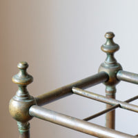 Brass & Cast Iron Stick Stand With Finials 19th Century