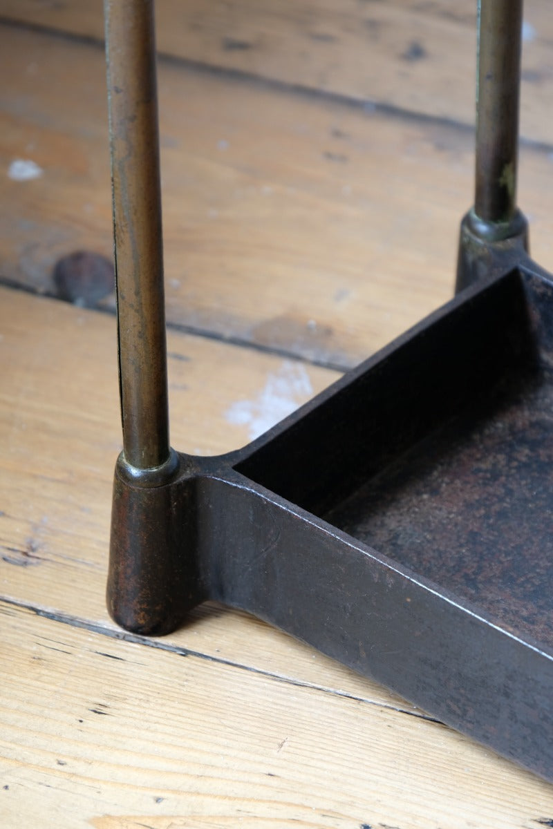 Brass & Cast Iron Stick Stand With Finials 19th Century