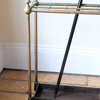 Brass & Cast Iron Stick Stand With Finials 19th Century