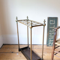 Brass & Cast Iron Stick Stand With Finials 19th Century