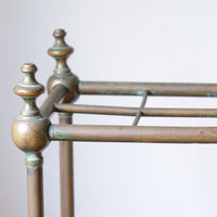 Brass & Cast Iron Stick Stand With Finials 19th Century