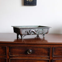 Antique Meiji Japanese bronze suiban vessel by Tōun-sai with dragon relief