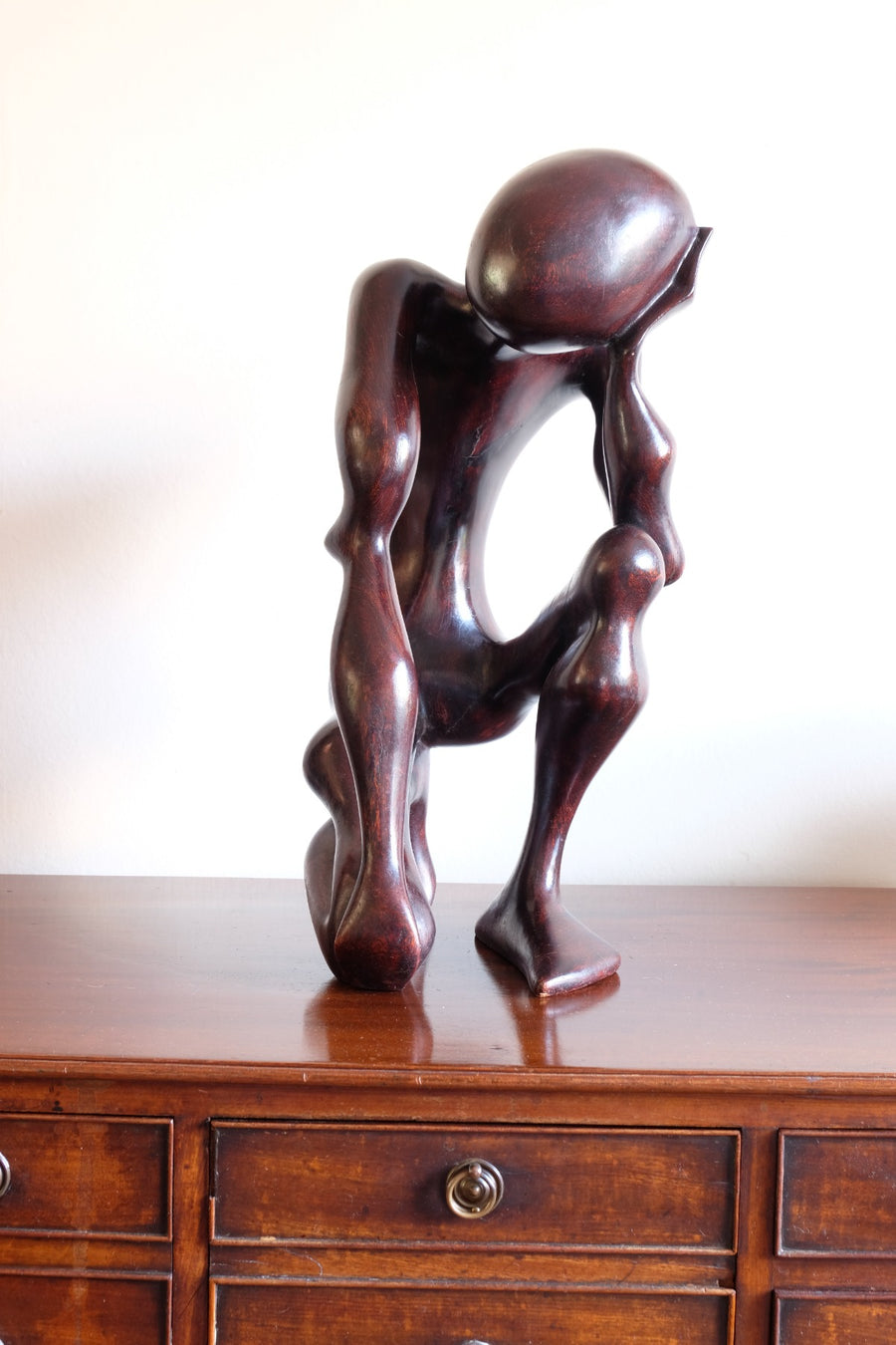 African Abstract Mahogany Sculpture Inspired by Rodin and Henry Moore