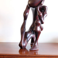 African Abstract Mahogany Sculpture Inspired by Rodin and Henry Moore