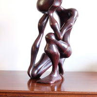 African Abstract Mahogany Sculpture Inspired by Rodin and Henry Moore