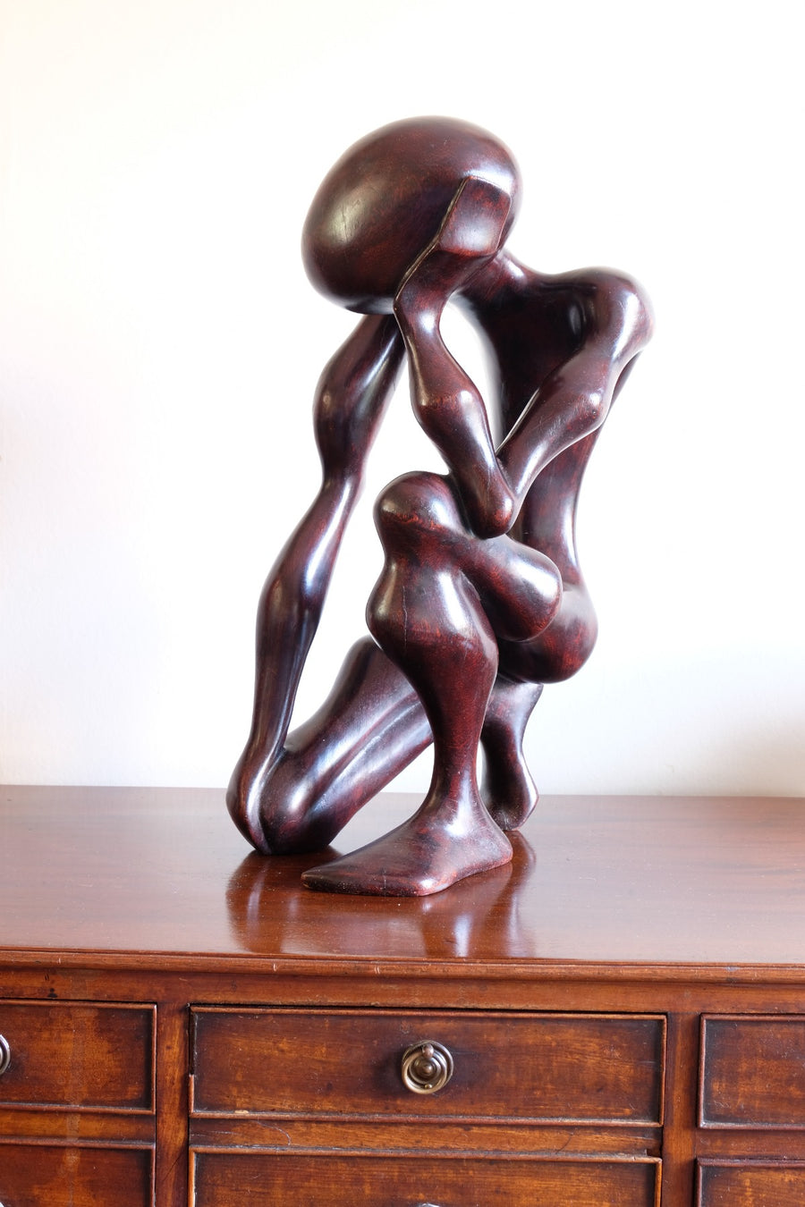 African Abstract Mahogany Sculpture Inspired by Rodin and Henry Moore