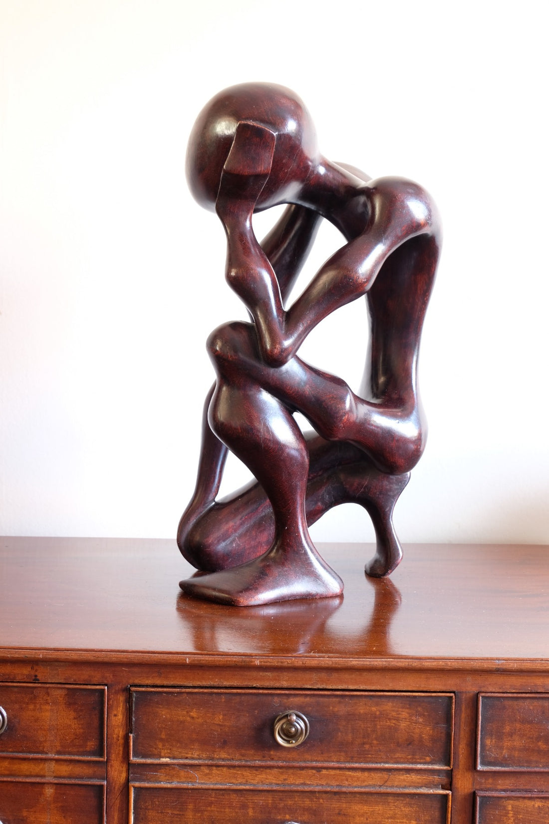 African Abstract Mahogany Sculpture Inspired by Rodin and Henry Moore