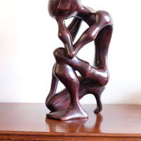 African Abstract Mahogany Sculpture Inspired by Rodin and Henry Moore