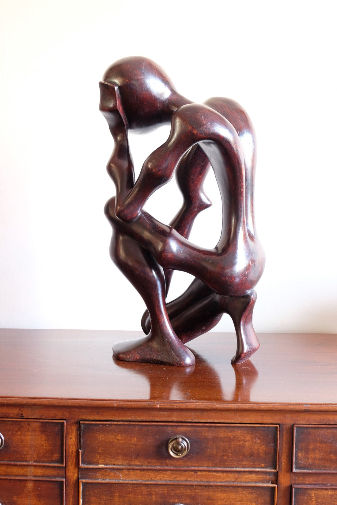 African Abstract Mahogany Sculpture Inspired by Rodin and Henry Moore