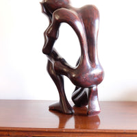 African Abstract Mahogany Sculpture Inspired by Rodin and Henry Moore
