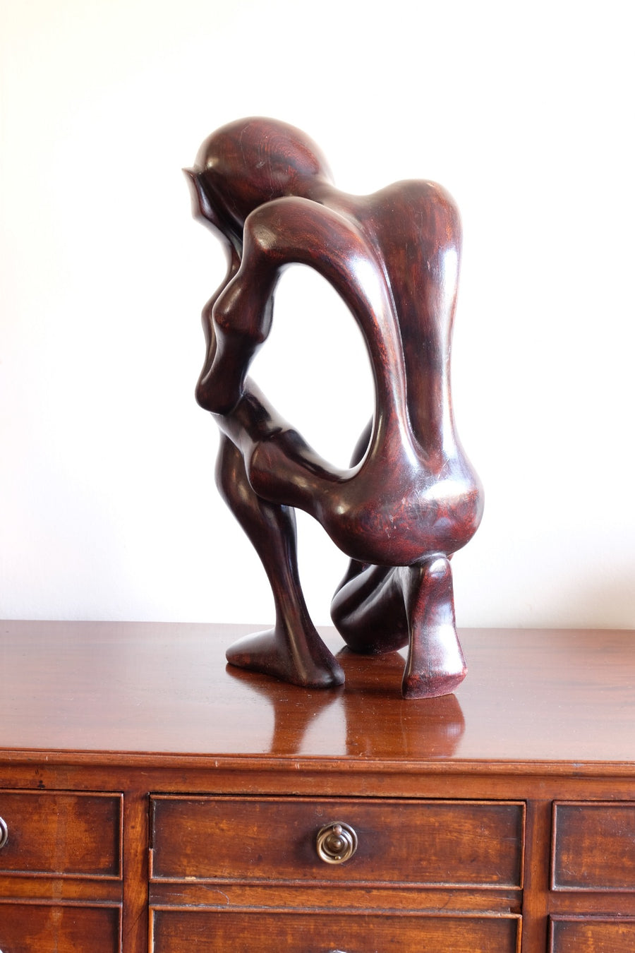 African Abstract Mahogany Sculpture Inspired by Rodin and Henry Moore