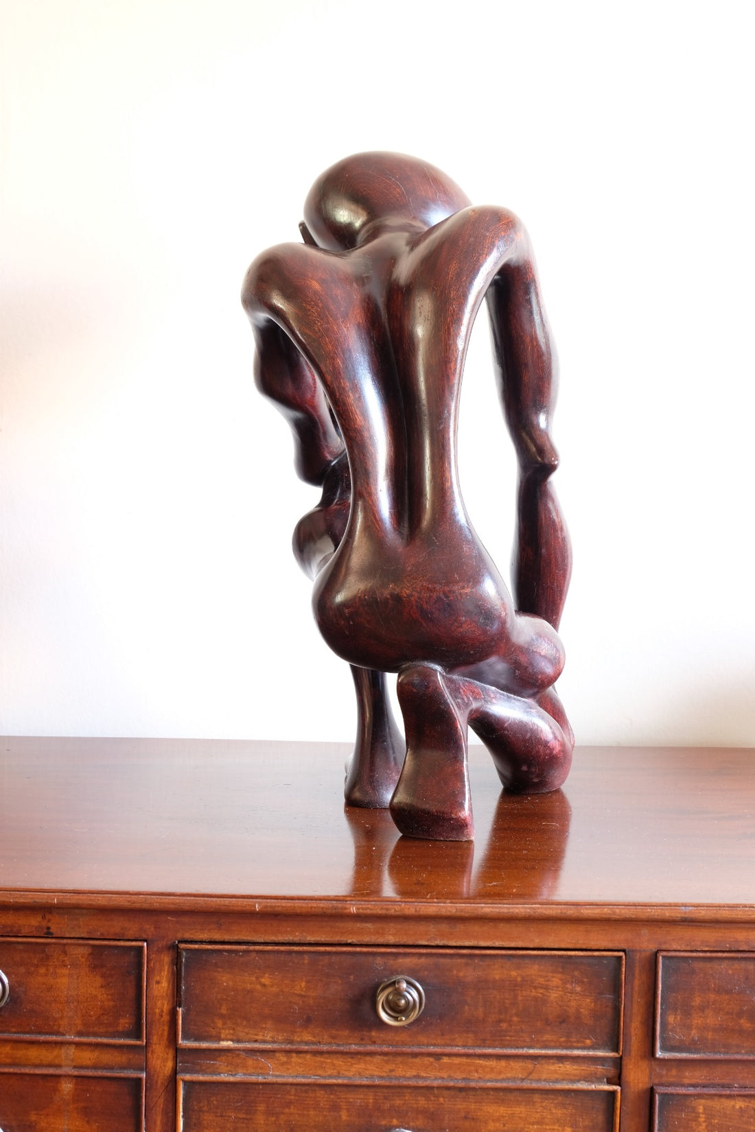 African Abstract Mahogany Sculpture Inspired by Rodin and Henry Moore