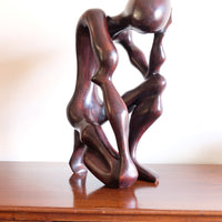 African Abstract Mahogany Sculpture Inspired by Rodin and Henry Moore