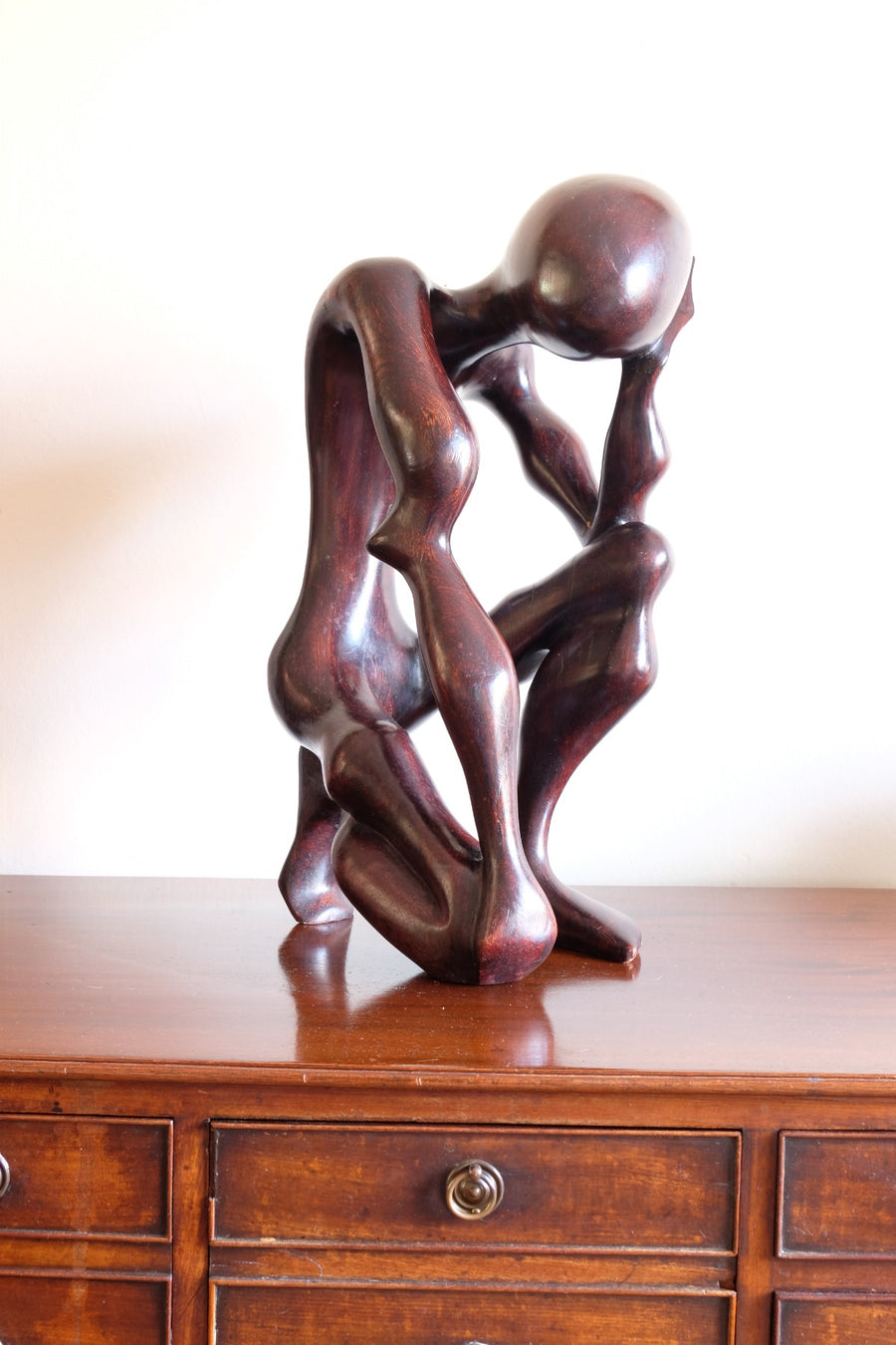 African Abstract Mahogany Sculpture Inspired by Rodin and Henry Moore
