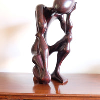 African Abstract Mahogany Sculpture Inspired by Rodin and Henry Moore