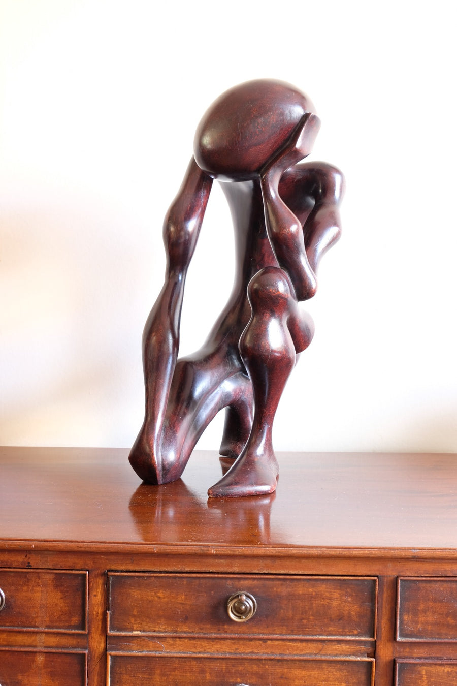 African Abstract Mahogany Sculpture Inspired by Rodin and Henry Moore