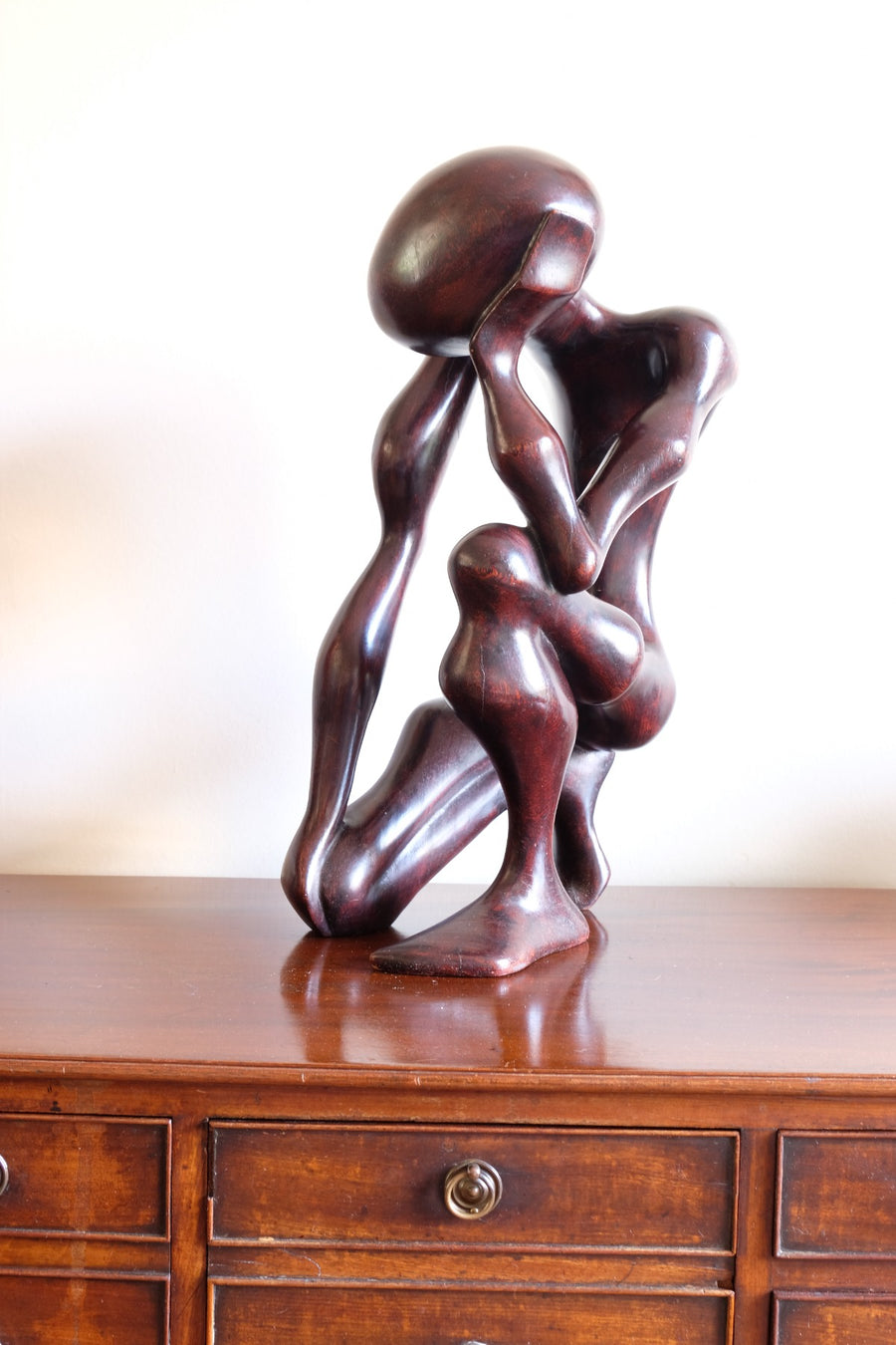 African Abstract Mahogany Sculpture Inspired by Rodin and Henry Moore