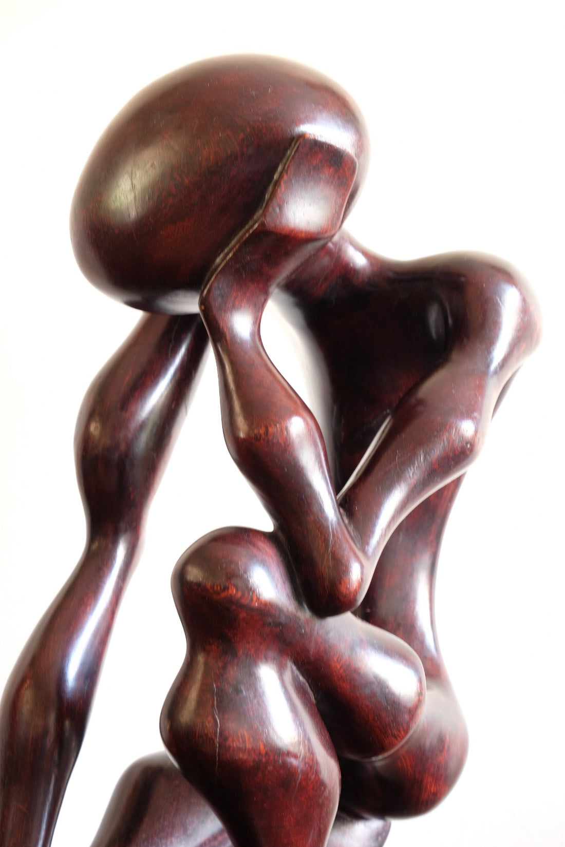 African Abstract Mahogany Sculpture Inspired by Rodin and Henry Moore