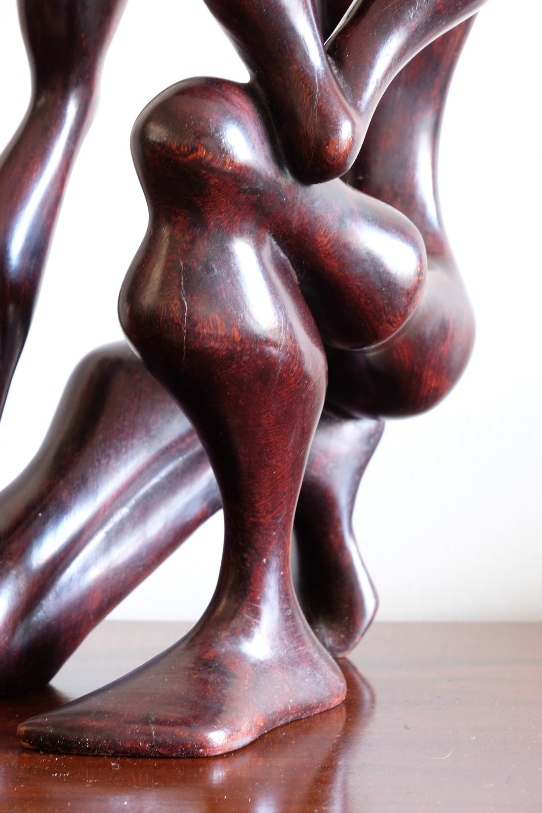 African Abstract Mahogany Sculpture Inspired by Rodin and Henry Moore